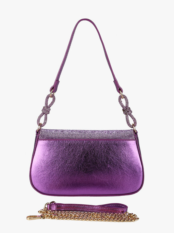 Borsa rigida con strass - lilla Solada