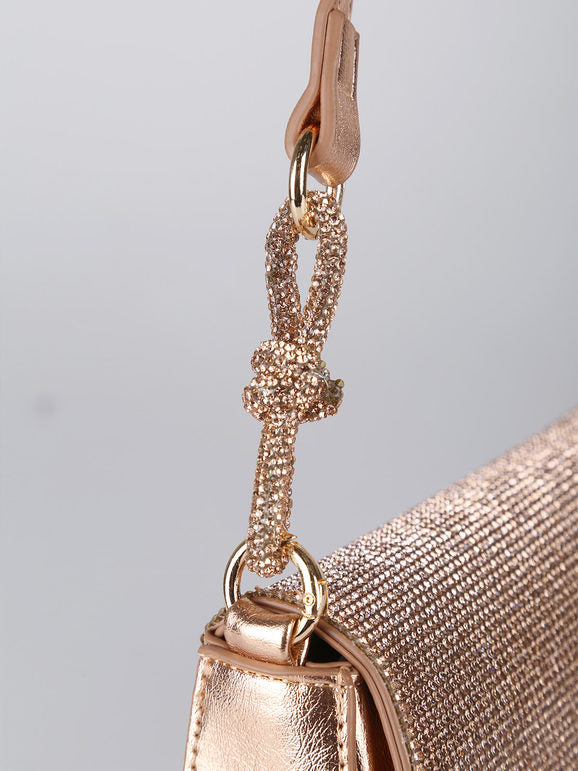 Borsa rigida con strass - oro Solada