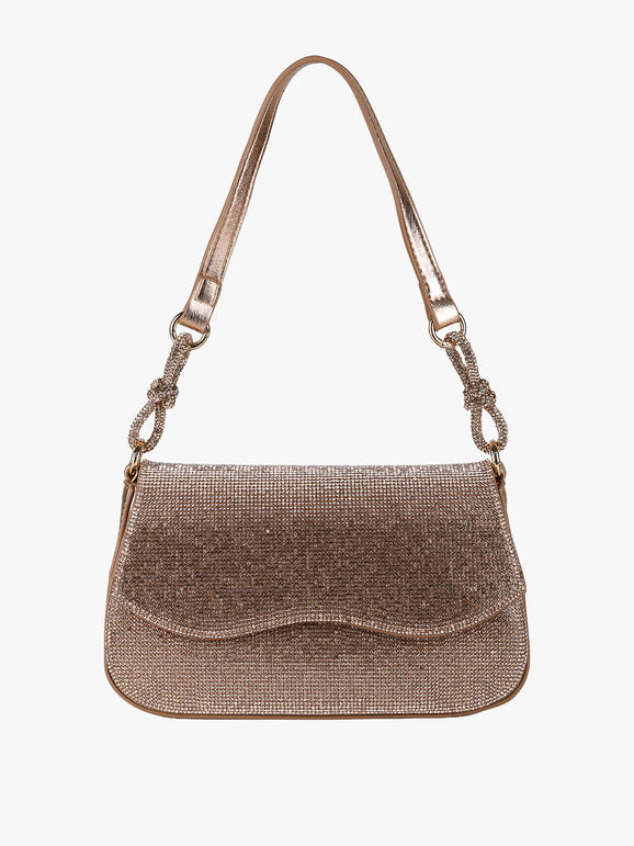 Borsa rigida con strass - oro Solada