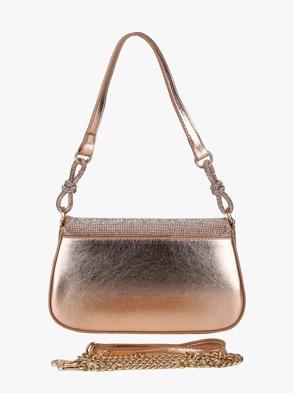 Borsa rigida con strass - oro Solada
