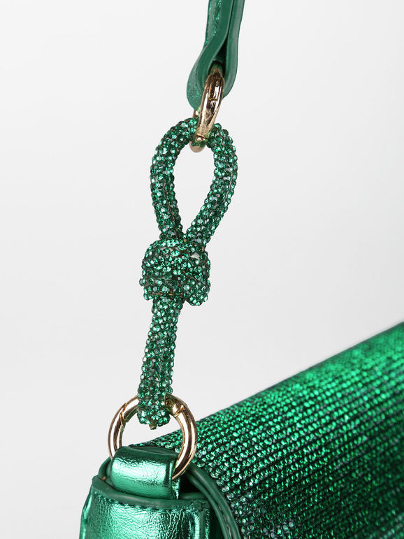 Borsa rigida con strass - verde Solada