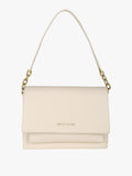 Borsa rigida in ecopelle con patta Enrico Coveri — Beige