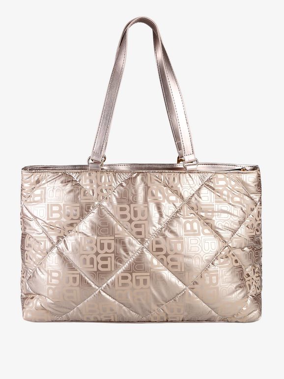 Borsa shopping in tessuto impermeabile Laura Biagiotti — Champagne - immagine 3
