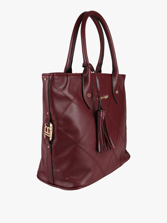Borsa tote con trama a rombi Laura Biagiotti — Bordeaux - immagine 2