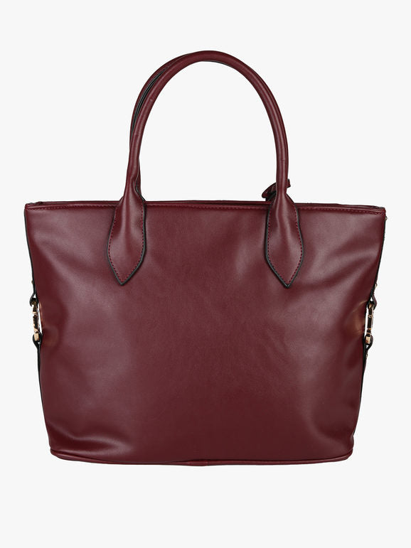 Borsa tote con trama a rombi Laura Biagiotti — Bordeaux - immagine 3