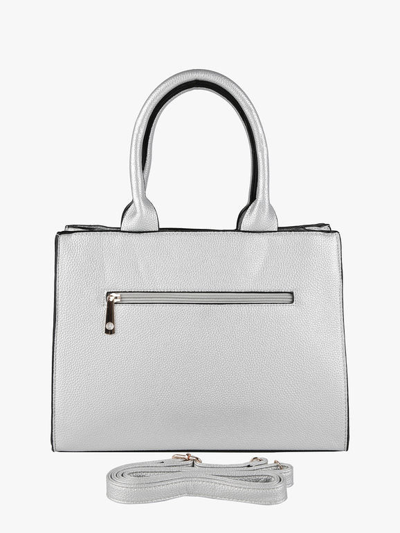Borsa tote media Solada — Argento - immagine 3