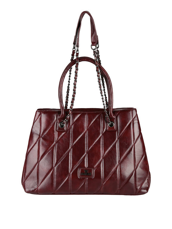 Borsa trapuntata con doppi manici You Young Coveri — Bordeaux - immagine 4