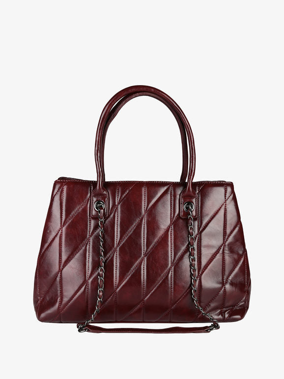 Borsa trapuntata con doppi manici You Young Coveri — Bordeaux - immagine 3