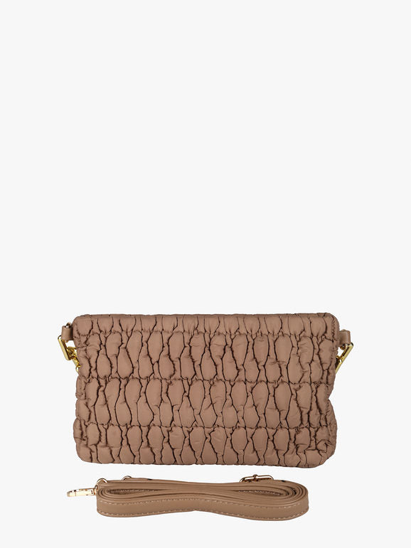 Borsa trapuntata con tracolla - khaki Solada