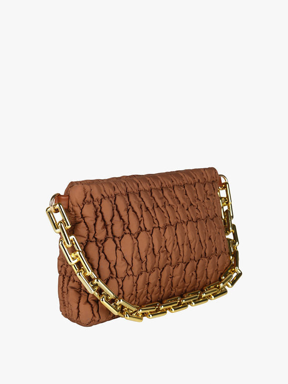 Borsa trapuntata con tracolla - marrone Solada