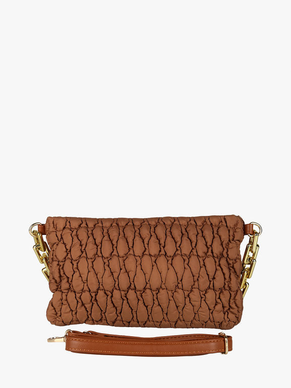 Borsa trapuntata con tracolla - marrone Solada