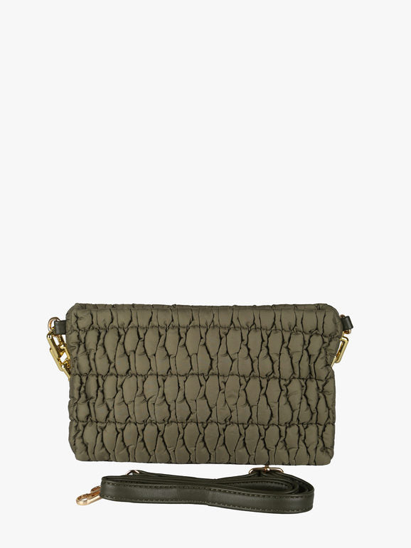 Borsa trapuntata con tracolla - verde Solada