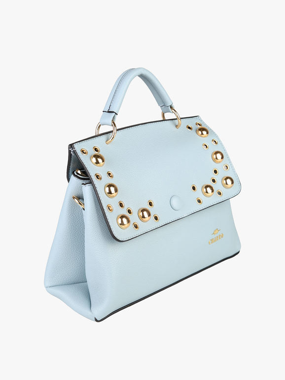 Borsa frame con tracolla e borchie Charro — Azzurro - immagine 2