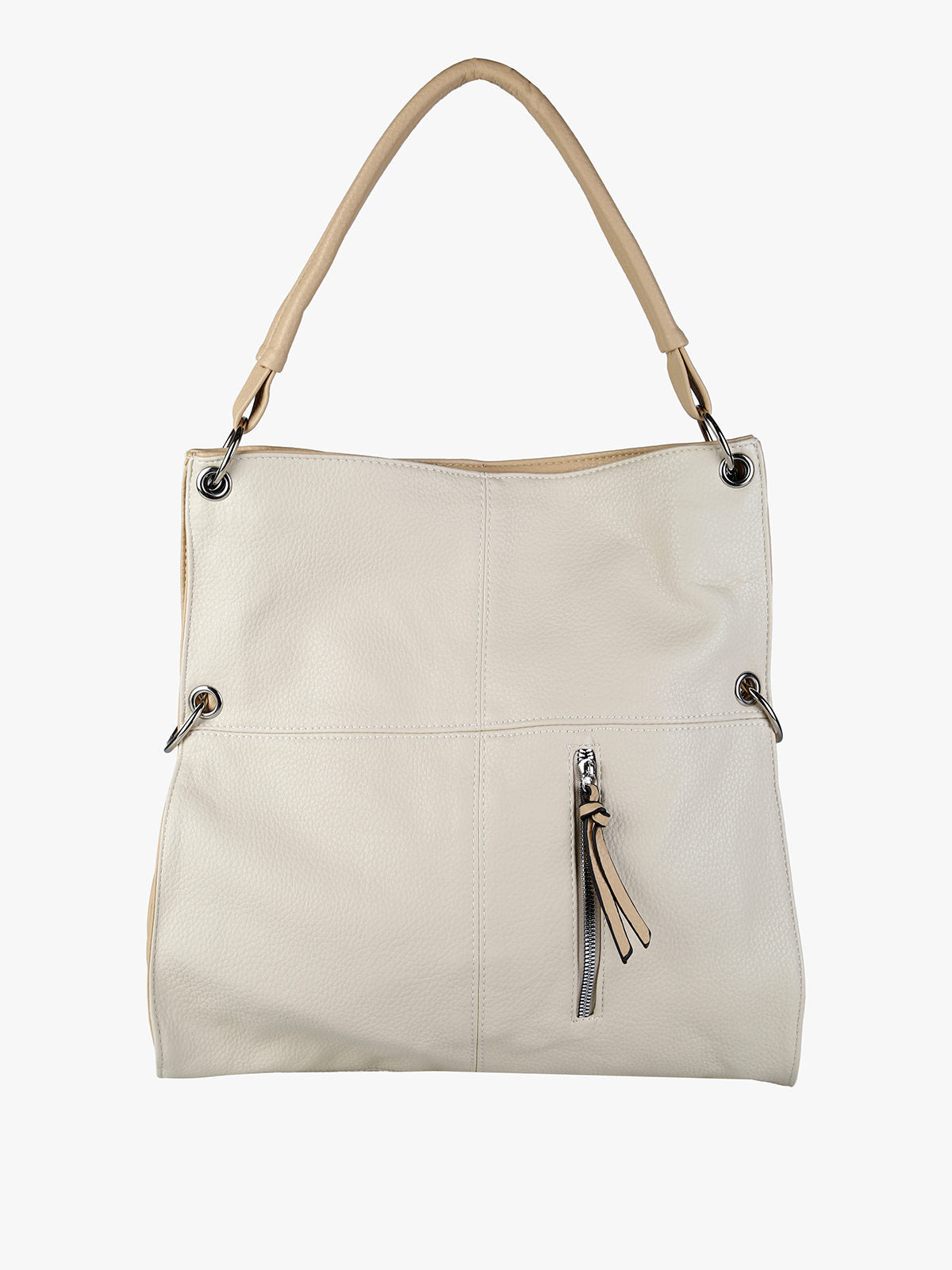 Borsa hobo in ecopelle Solada — Beige · Modello 2