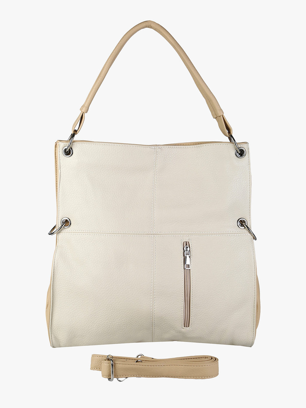 Borsa hobo in ecopelle Solada — Beige · Modello 2