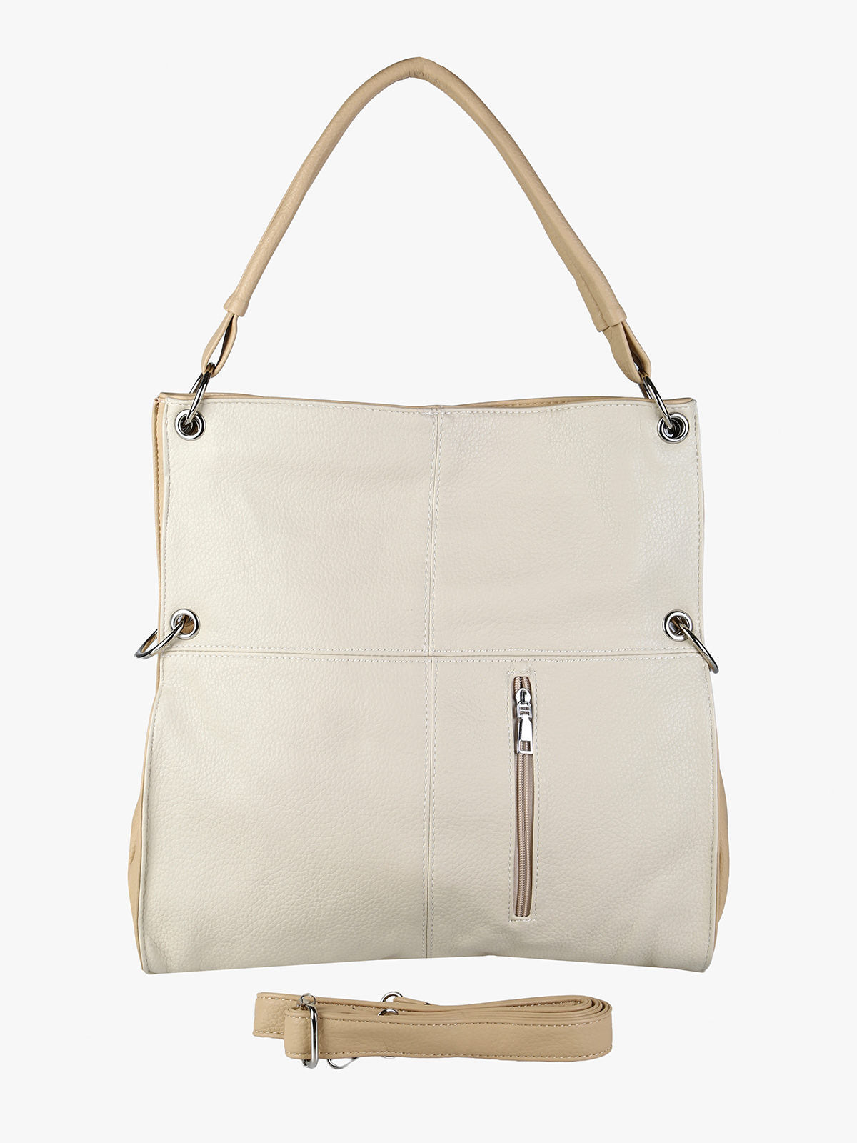 Borsa hobo in ecopelle Solada — Beige · Modello 2