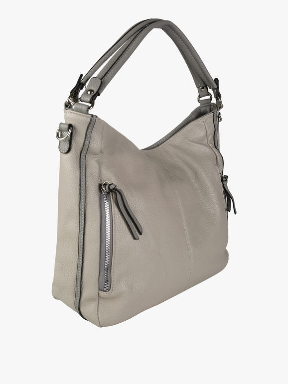 Borsa hobo in ecopelle Solada — Grigio chiaro - immagine 2