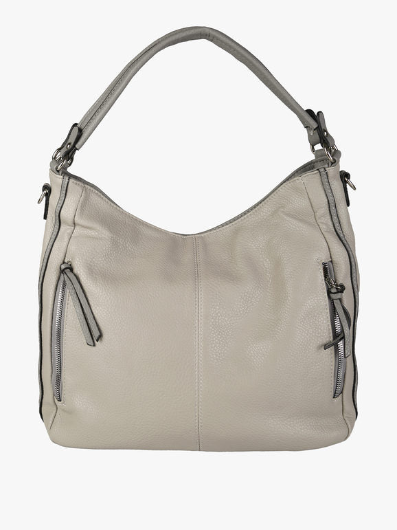 Borsa hobo in ecopelle Solada — Grigio chiaro - immagine 1