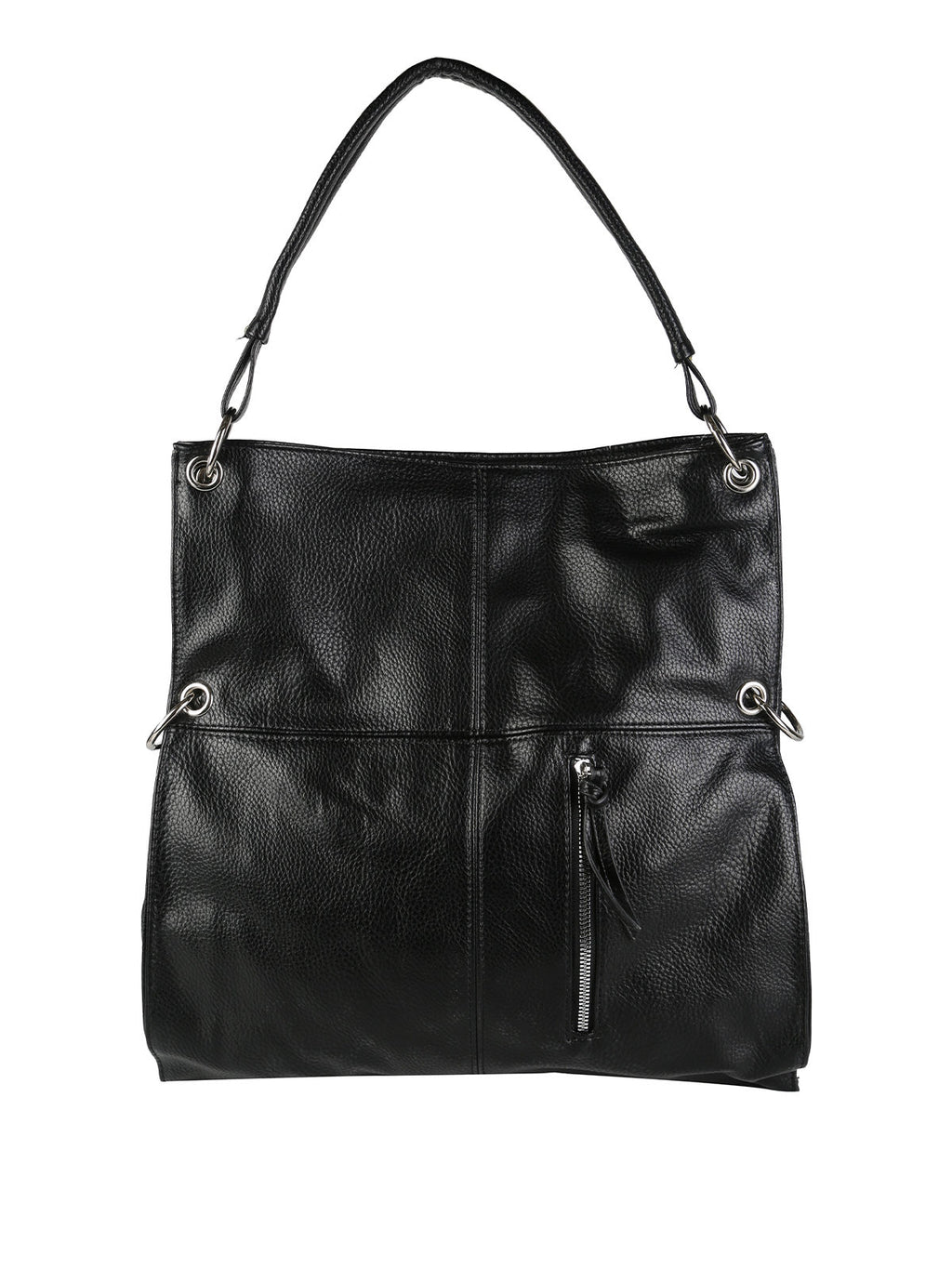 Borsa hobo in ecopelle Solada — Nero