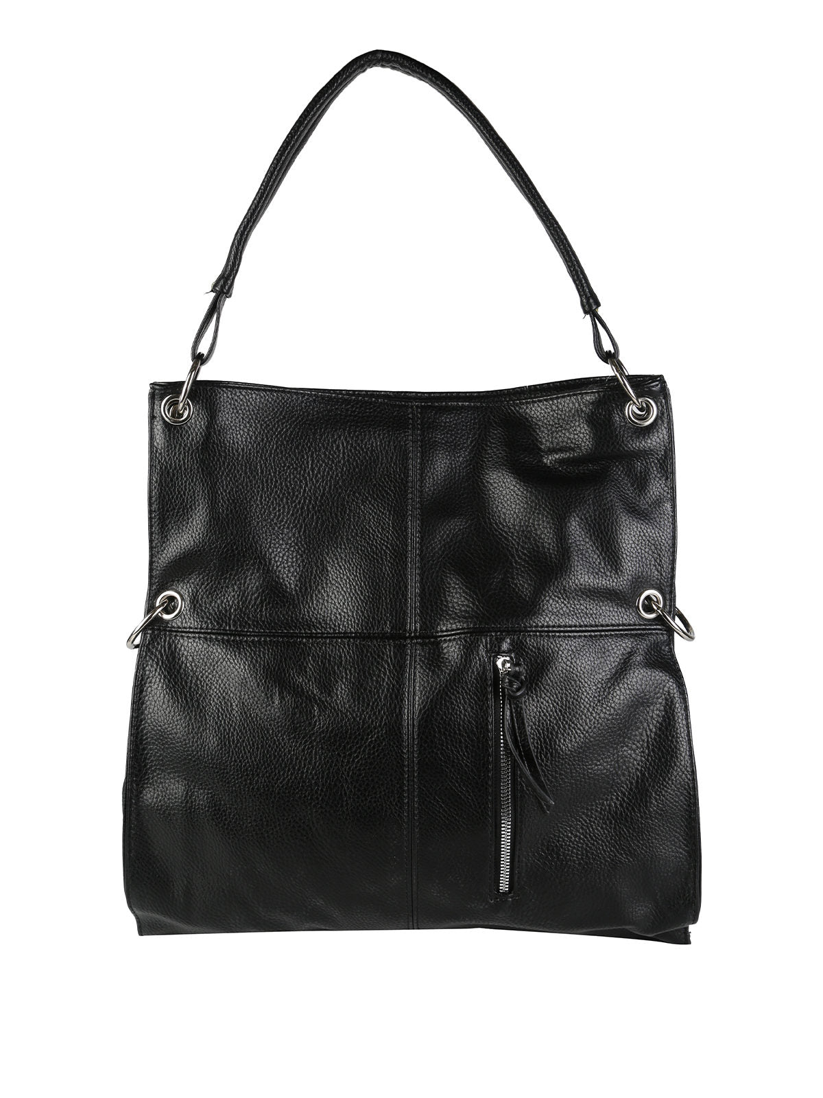 Borsa hobo in ecopelle Solada — Nero