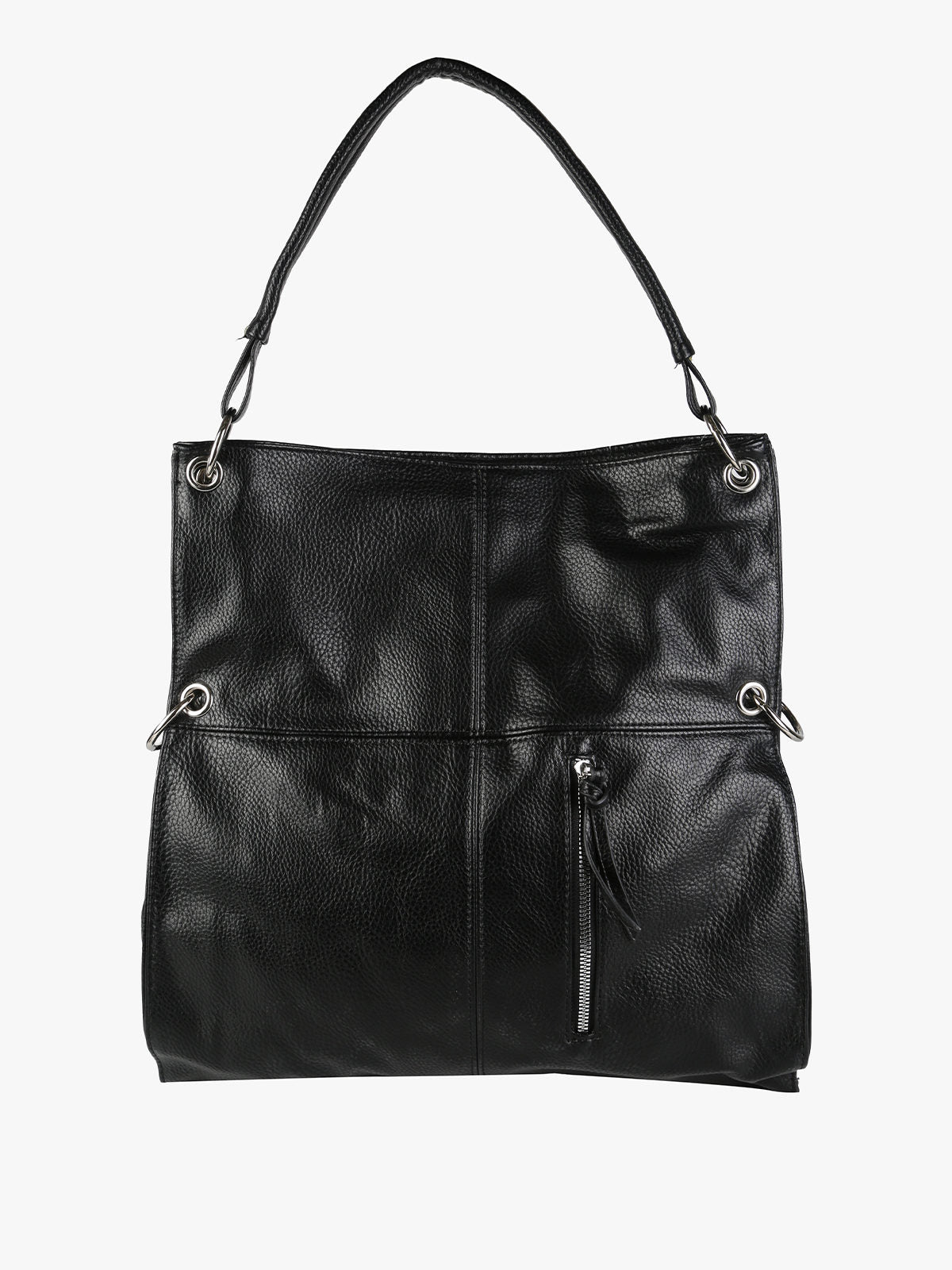 Borsa hobo in ecopelle Solada — Nero