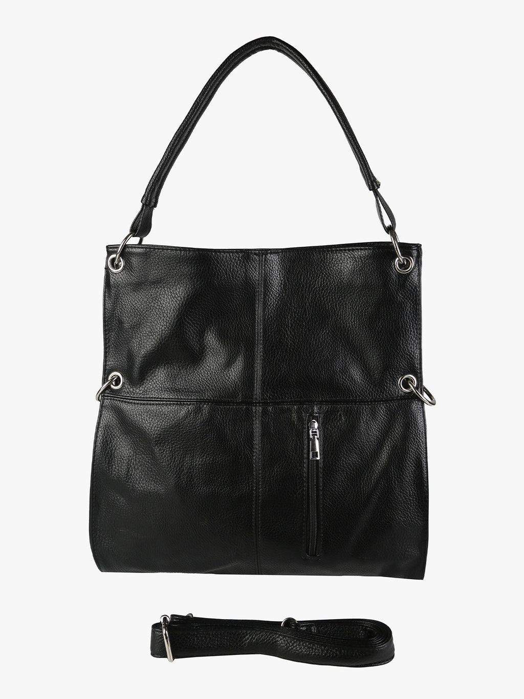 Borsa hobo in ecopelle Solada — Nero