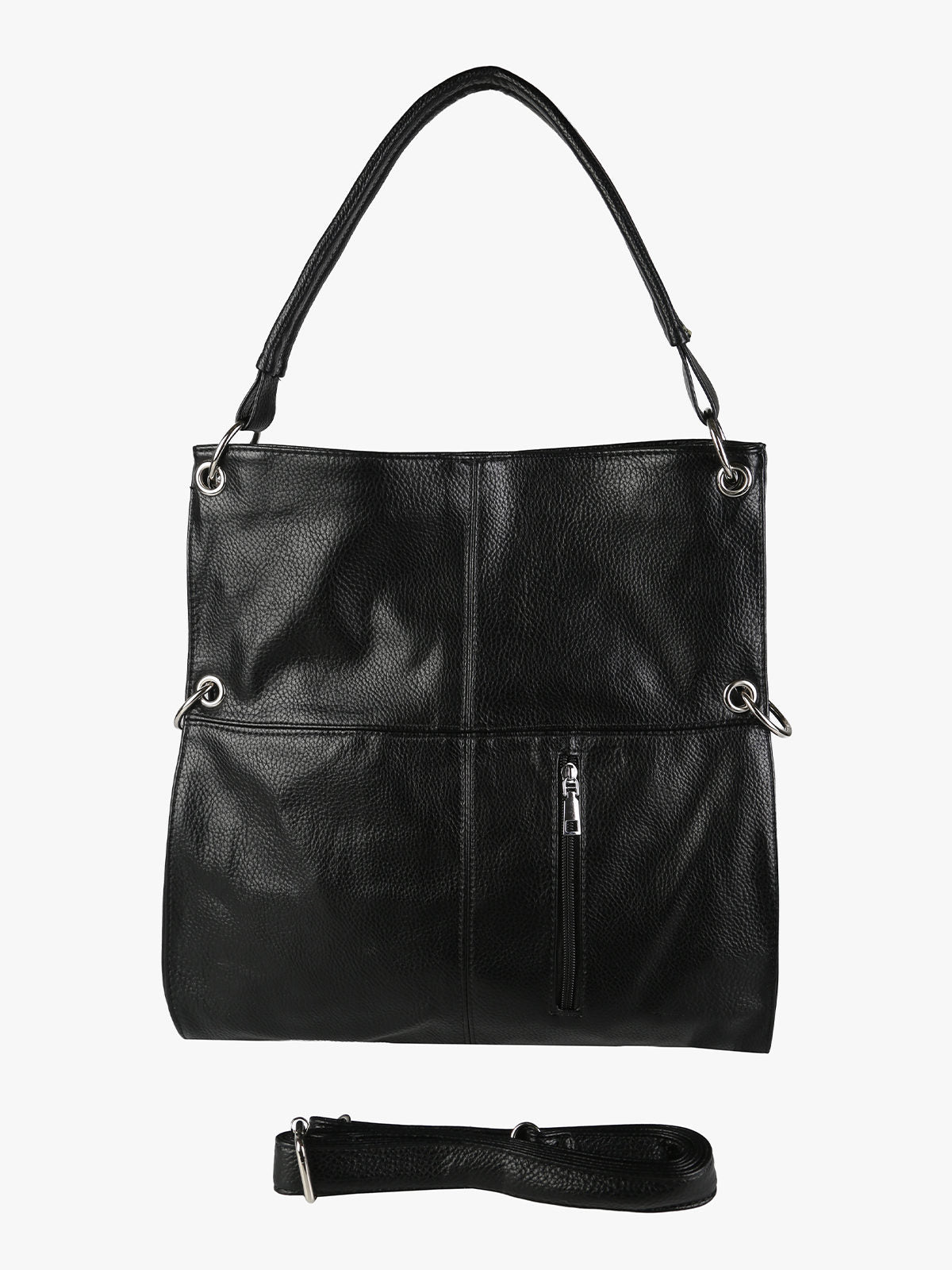 Borsa hobo in ecopelle Solada — Nero