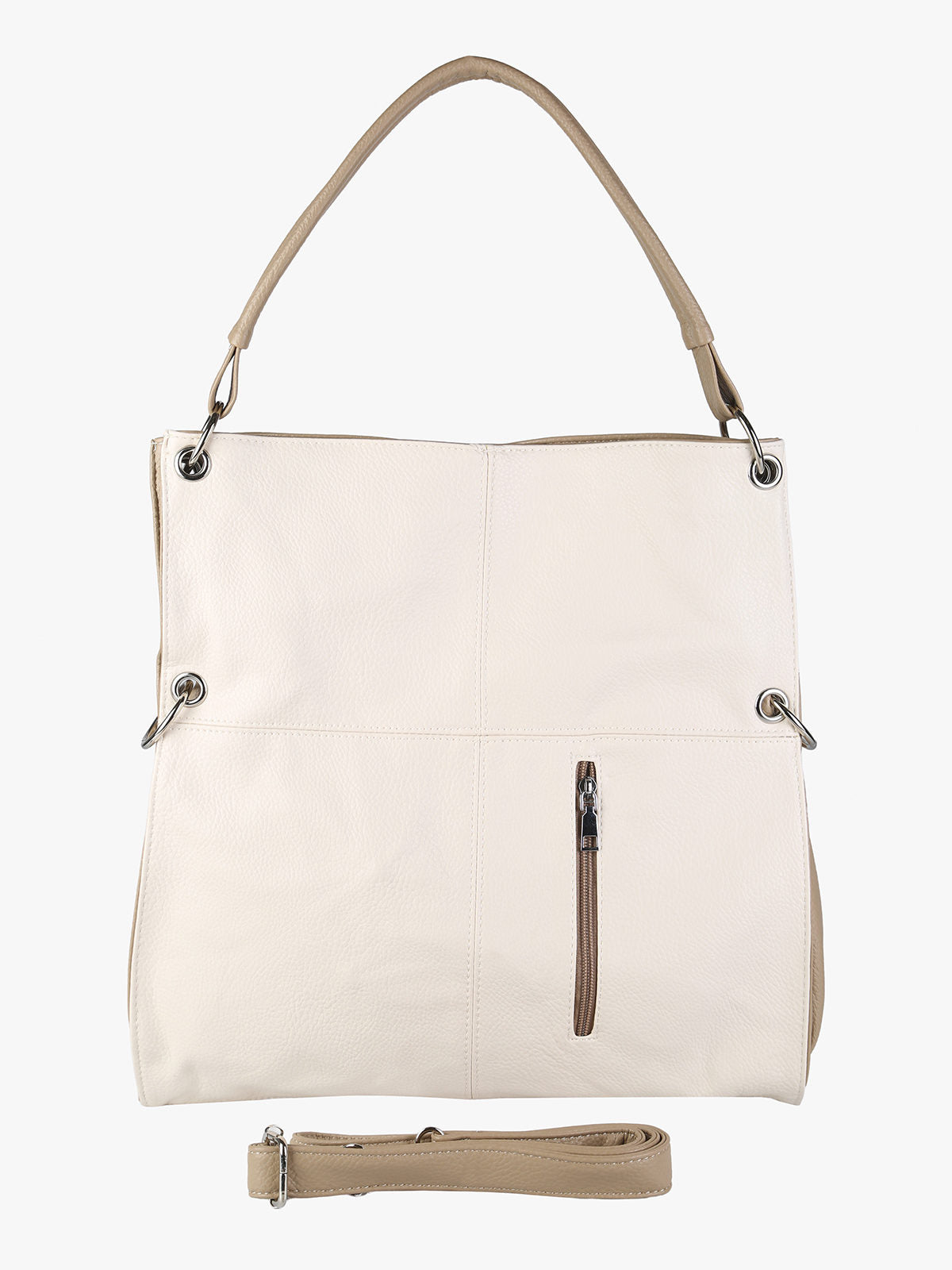 Borsa hobo in ecopelle Solada — Panna