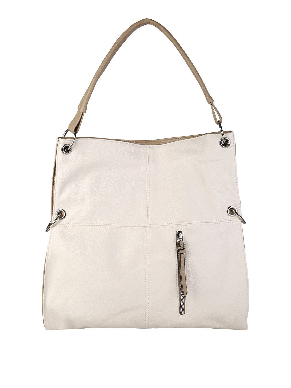 Borsa hobo in ecopelle Solada — Panna