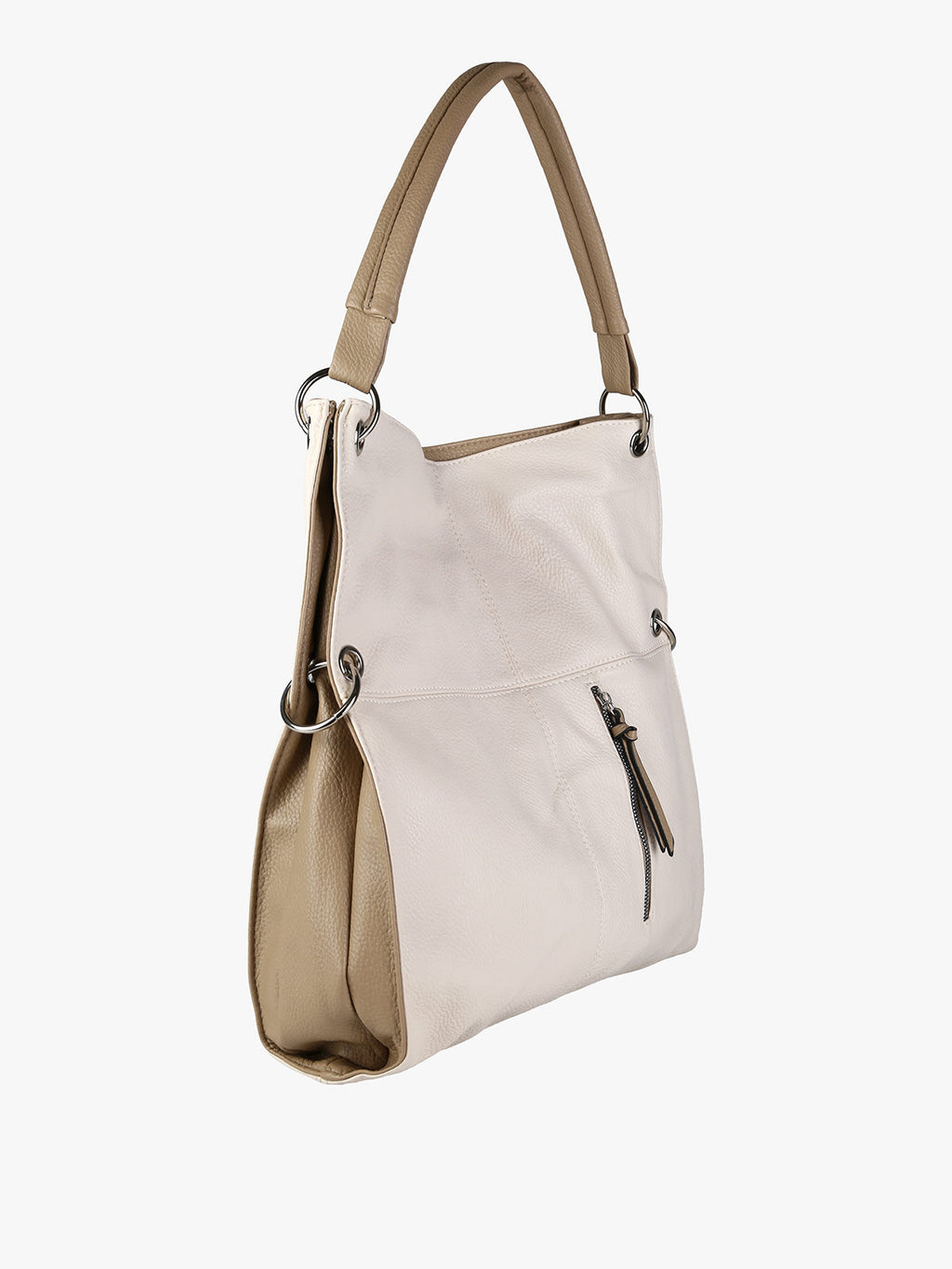 Borsa hobo in ecopelle Solada — Panna