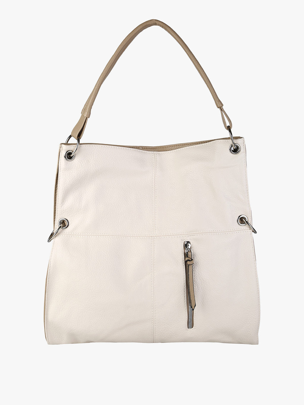 Borsa hobo in ecopelle Solada — Panna