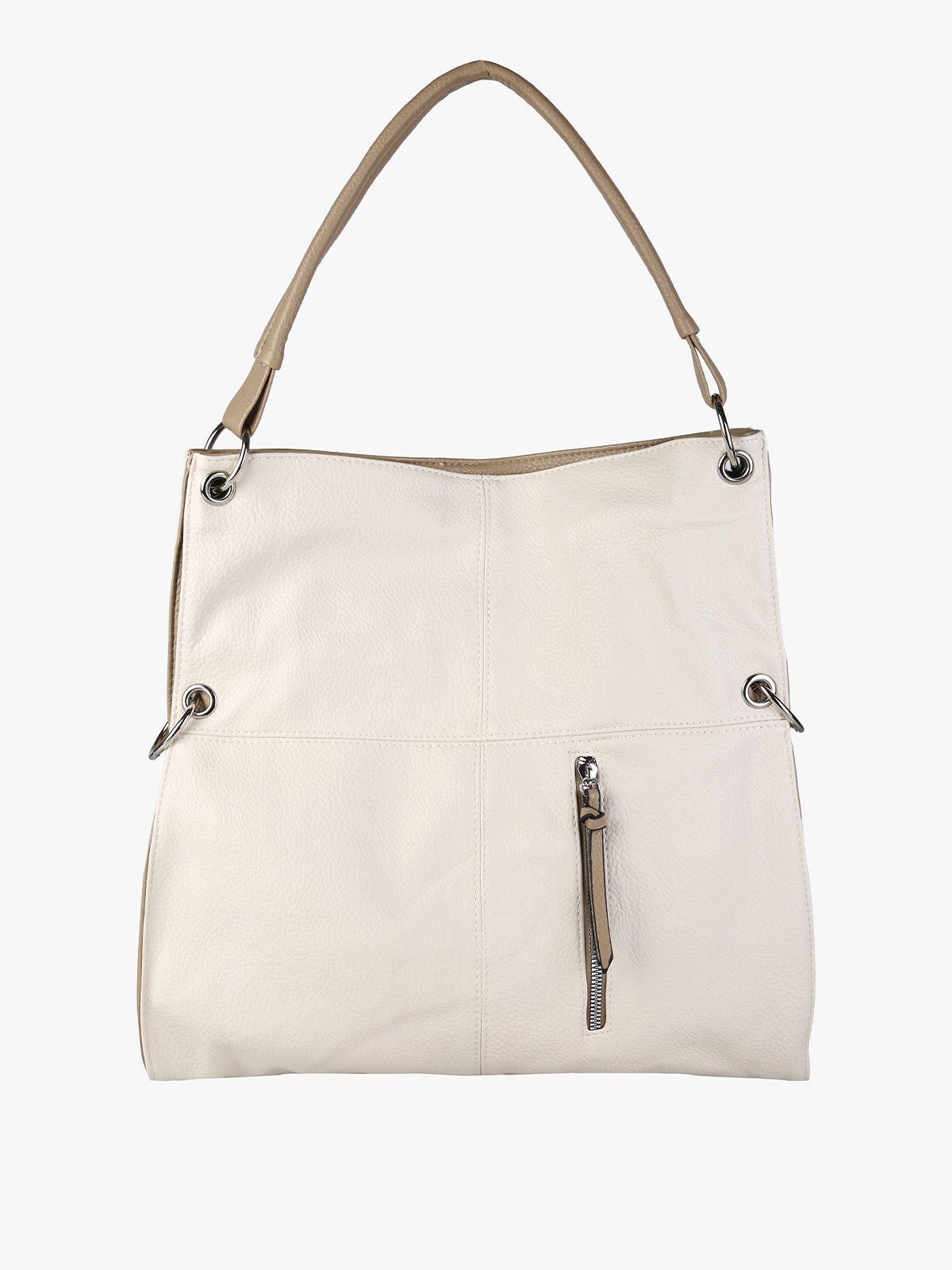 Borsa hobo in ecopelle Solada — Panna