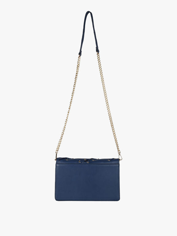 Borsa rigida a tracolla con manico a catena Solada — Blu - immagine 4