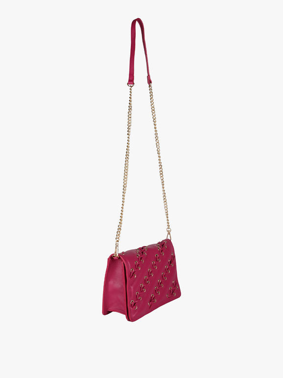 Borsa rigida a tracolla con manico a catena - fucsia Solada