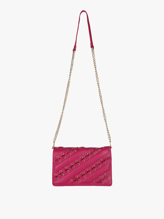 Borsa rigida a tracolla con manico a catena - fucsia Solada