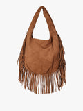 Borsa scamosciata con nappine e borchie Solada — Marrone