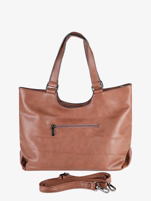 Borsa a spalla cognac, vista frontale