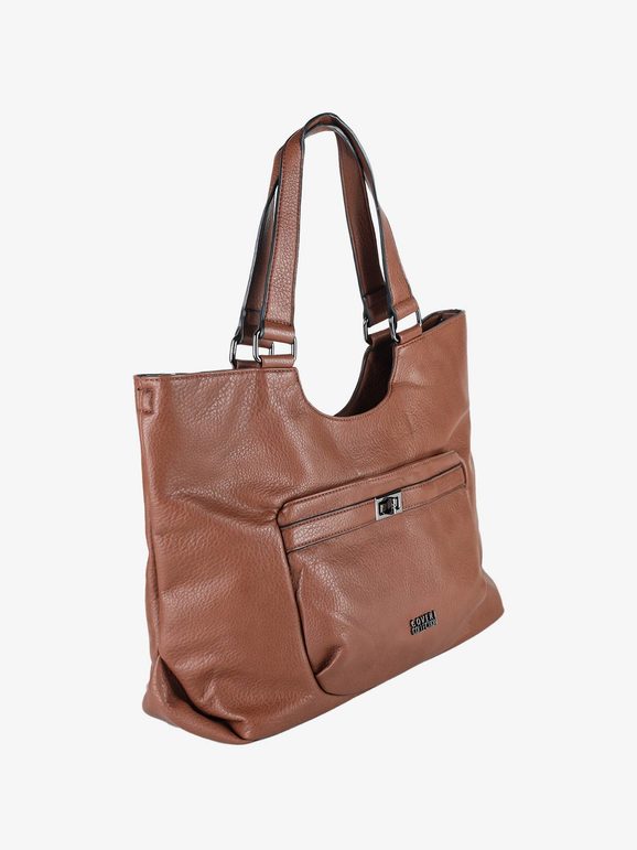 Borsa a spalla cognac, dettaglio