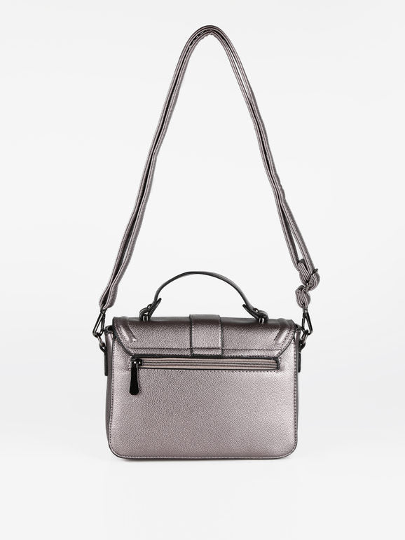Borsa da sera StockBorse grigio metallizzato, vista frontale