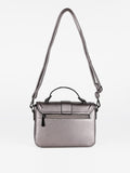 Borsa da sera StockBorse grigio metallizzato, vista frontale