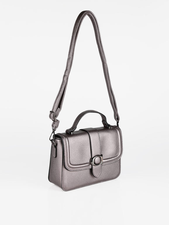 Borsa da sera StockBorse grigio metallizzato, dettaglio