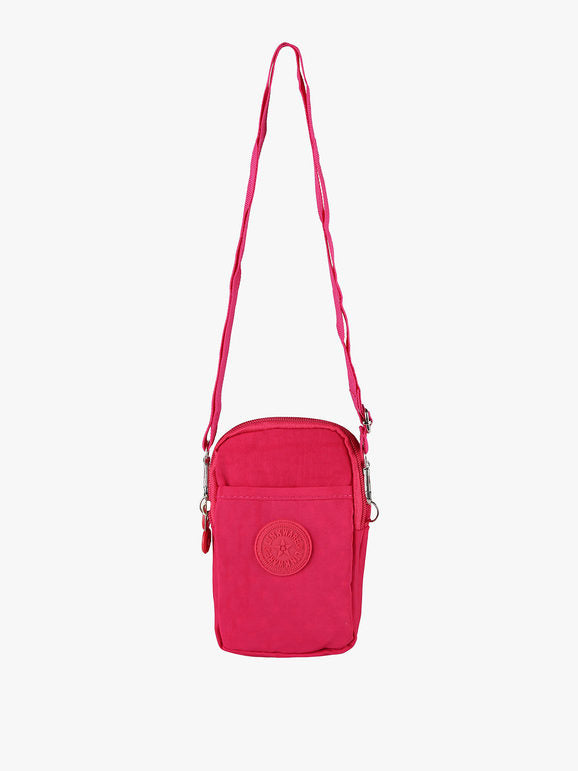 Mini borsello a tracolla in nylon Solada — Fucsia - immagine 1