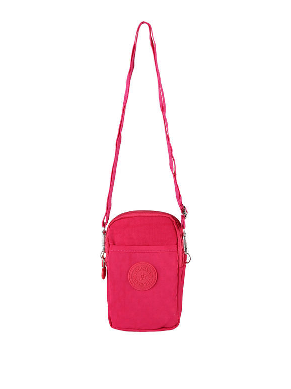 Mini borsello a tracolla in nylon Solada — Fucsia - immagine 4