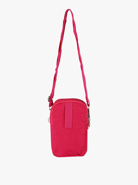 Mini borsello a tracolla in nylon Solada — Fucsia - immagine 3