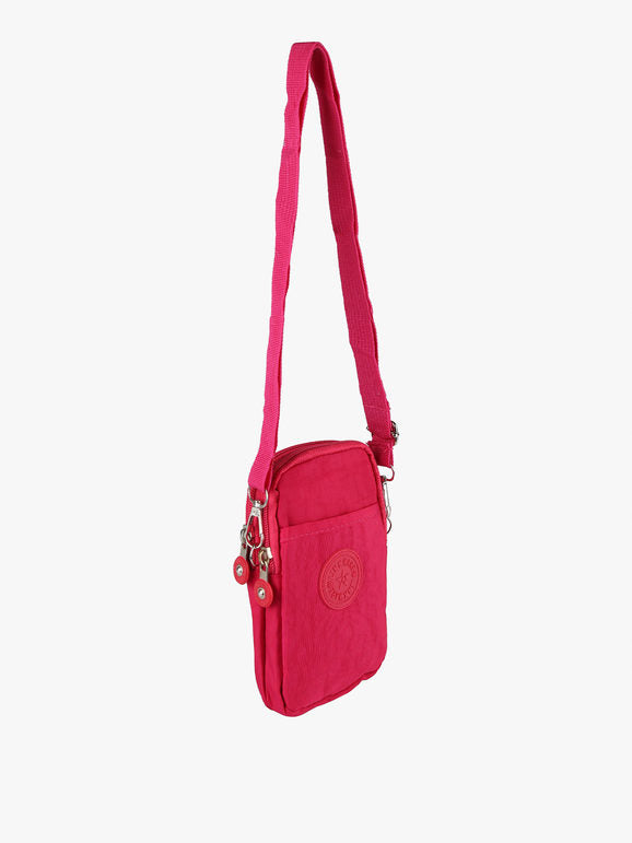 Mini borsello a tracolla in nylon Solada — Fucsia - immagine 2