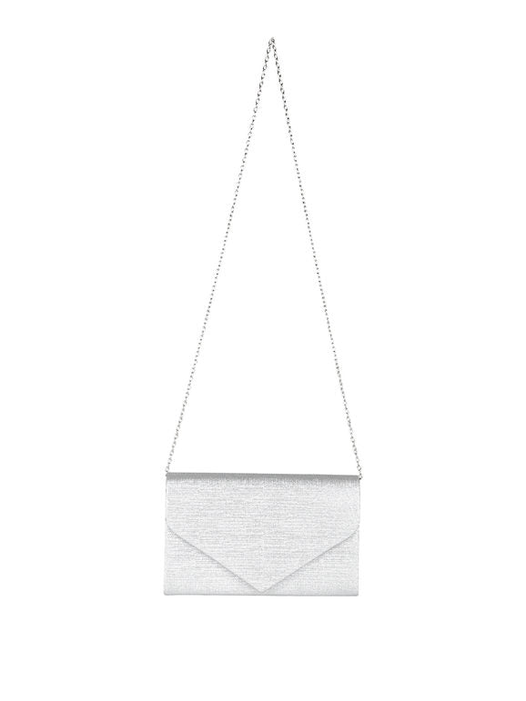 Pochette brillantinata - argento Solada