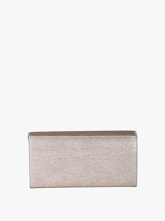 Pochette glitter con profilo di strass - champagne Solada