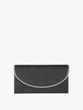 Pochette glitter con profilo di strass - nero Solada