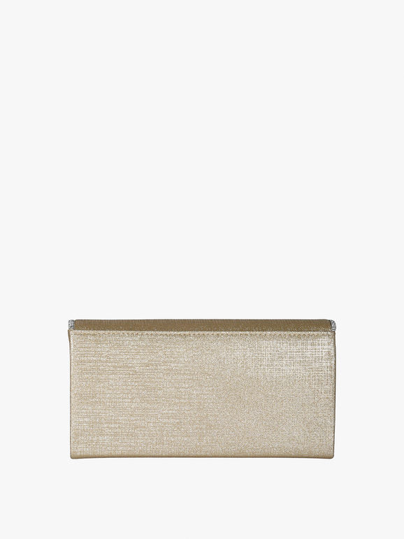 Pochette glitter con profilo di strass - oro Solada