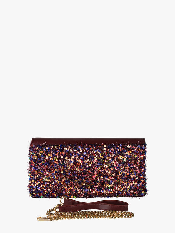 Pochette gioiello con paillettes - bordeaux Solada